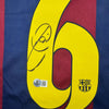 Framed Autographed/Signed Xavi 35x39 FC Barcelona Blue Soccer Jersey Beckett BAS COA by Hall of Fame Sports Memorabilia