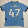 Autographed/Signed Phil Foden Manchester City Blue Soccer Futbol Jersey Beckett BAS COA #3 by Hall of Fame Sports Memorabilia