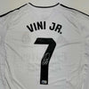 Autographed/Signed Vini Vinicius Jr. #7 Real Madrid White Soccer Jersey Beckett BAS COA