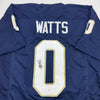 Autographed/Signed Xavier Watts Notre Dame Blue College Football Jersey JSA COA
