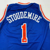 Autographed/Signed Amare Stoudemire New York Blue Basketball Jersey Beckett BAS COA by Hall of Fame Sports Memorabilia