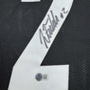 Autographed/Signed Justin Fields Pittsburgh Black Football Jersey Beckett BAS COA