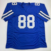 Autographed/Signed Drew Pearson Dallas Blue Stat Football Jersey JSA COA