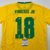 Autographed/Signed Vini Vinicius Jr. #18 Brazil Yellow Soccer Jersey Beckett BAS COA