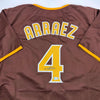 Autographed/Signed Luis Arraez San Diego Brown Baseball Jersey Beckett BAS COA by Hall of Fame Sports Memorabilia