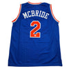 Autographed/Signed Miles Deuce McBride New York Blue Basketball Jersey JSA COA