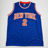 Autographed/Signed Miles Deuce McBride New York Blue Basketball Jersey JSA COA