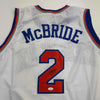 Autographed/Signed Miles Deuce McBride New York White Basketball Jersey JSA COA