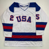 Autographed/Signed Buzz Schneider White Team USA Miracle On Ice 1980 Olympics Hockey Jersey Beckett BAS COA