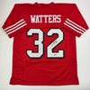 Autographed/Signed Ricky Watters San Francisco Alternate Red Football Jersey Beckett BAS COA
