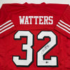 Autographed/Signed Ricky Watters San Francisco Alternate Red Football Jersey Beckett BAS COA