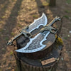 Twin Chaos Replica Inspired Crescent Edge Decorative Sharp Display Pair by JW SteelCrafts