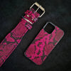 Bestia "Rock Python" Leather Phone Case Pink by Bestia Dog Gear