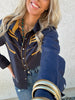 Prodigal Blues Pearl Snap Blouse by Lil Bee's Bohemian
