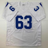 Autographed/Signed Jeff Saturday Indianapolis White Football Jersey JSA COA