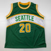 Autographed/Signed Gary Payton Seattle Green Basketball Jersey JSA COA