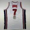 Autographed/Signed Larry Bird United States USA White 1992 Dream Team Basketball Jersey JSA COA