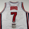 Autographed/Signed Larry Bird United States USA White 1992 Dream Team Basketball Jersey JSA COA
