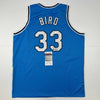 Autographed/Signed Larry Bird Indiana State Blue College Basketball Jersey JSA COA