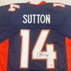 Autographed/Signed Courtland Sutton Denver Blue Football Jersey JSA COA by Hall of Fame Sports Memorabilia