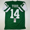 Autographed/Signed Richard Todd New York Green Football Jersey JSA COA