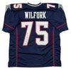 Autographed/Signed Vince Wilfork New England Blue Football Jersey Beckett BAS COA by Hall of Fame Sports Memorabilia