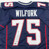 Autographed/Signed Vince Wilfork New England Blue Football Jersey Beckett BAS COA by Hall of Fame Sports Memorabilia