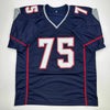 Autographed/Signed Vince Wilfork New England Blue Football Jersey Beckett BAS COA by Hall of Fame Sports Memorabilia