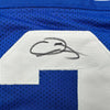 Autographed/Signed Odell Beckham Jr. New York Blue Football Jersey Beckett BAS COA by Hall of Fame Sports Memorabilia