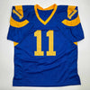 Autographed/Signed Jim Everett 2x Passing TD Leader Los Angeles LA Blue Football Jersey Beckett BAS COA by Hall of Fame Sports Memorabilia