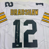 Autographed/Signed Terry Bradshaw Pittsburgh White Football Jersey Beckett BAS COA by Hall of Fame Sports Memorabilia