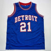 Autographed/Signed Dave Bing HOF 90 Detroit Blue Basketball Jersey Beckett BAS COA by Hall of Fame Sports Memorabilia