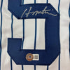 Autographed/Signed Hideki Matsui New York Pinstripe Baseball Jersey Beckett BAS COA