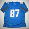 Autographed/Signed Sam LaPorta Detroit Blue Football Jersey Beckett BAS COA