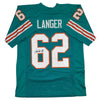 Autographed/Signed Jim Langer HOF 87 Miami Teal Football Jersey JSA COA