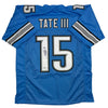 Autographed/Signed Golden Tate Detroit Blue Football Jersey Beckett BAS COA by Hall of Fame Sports Memorabilia