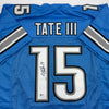 Autographed/Signed Golden Tate Detroit Blue Football Jersey Beckett BAS COA by Hall of Fame Sports Memorabilia