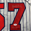 Autographed/Signed Johan Santana Minnesota Grey Pinstripe Baseball Jersey PSA/DNA COA