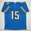 Autographed/Signed Golden Tate Detroit Blue Football Jersey Beckett BAS COA by Hall of Fame Sports Memorabilia