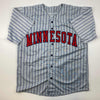 Autographed/Signed Johan Santana Minnesota Grey Pinstripe Baseball Jersey PSA/DNA COA