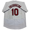 Autographed/Signed Edwin Encarnacion Cleveland White Baseball Jersey JSA COA by Hall of Fame Sports Memorabilia