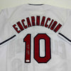 Autographed/Signed Edwin Encarnacion Cleveland White Baseball Jersey JSA COA by Hall of Fame Sports Memorabilia