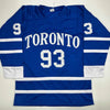 Autographed/Signed Doug Gilmour Toronto Blue Hockey Jersey JSA COA by Hall of Fame Sports Memorabilia