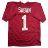 Autographed/Signed Nick Saban Alabama Red College Football Jersey PSA/DNA COA by Hall of Fame Sports Memorabilia