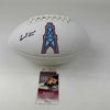 Autographed/Signed Earl Campbell Houston Oilers Full Size F/S White Panel Logo Football JSA COA