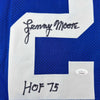 Autographed/Signed Lenny Moore HOF 75 Baltimore Blue Football Jersey JSA COA