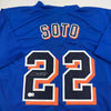 Autographed/Signed Juan Soto New York Blue Baseball Jersey Beckett BAS COA