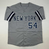 Autographed/Signed Aroldis Chapman New York Grey Baseball Jersey Beckett BAS COA