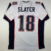 Autographed/Signed Matthew Slater New England White Football Jersey Beckett BAS COA