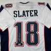 Autographed/Signed Matthew Slater New England White Football Jersey Beckett BAS COA